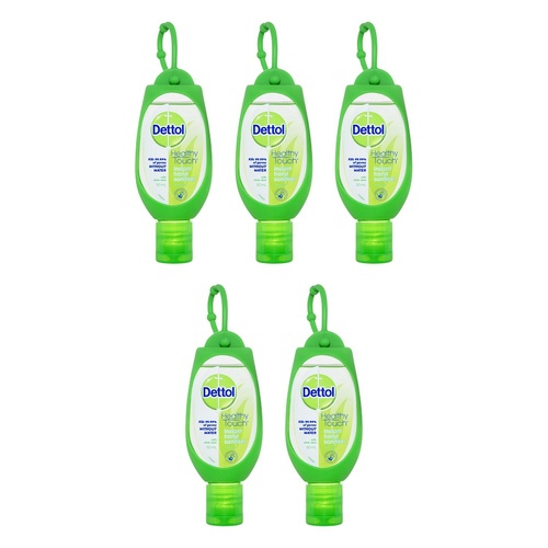 Dettol Healthy Touch Instant Hand Sanitiser Clip-On 50mL Pack of 5