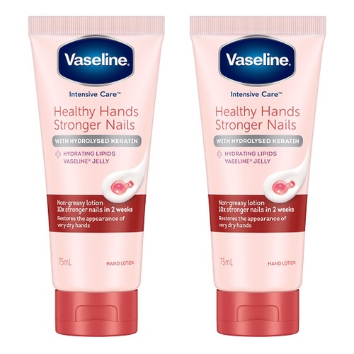 Vaseline Intensive Care Hand Cream Healthy Hands Stronger Nails 75mL Pack of 2