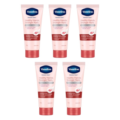 Vaseline Intensive Care Hand Cream Healthy Hands Stronger Nails 75mL Pack of 5