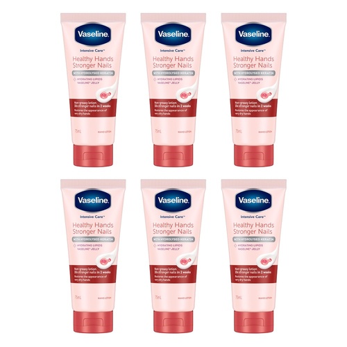 Vaseline Intensive Care Hand Cream Healthy Hands Stronger Nails 75mL Pack of 6