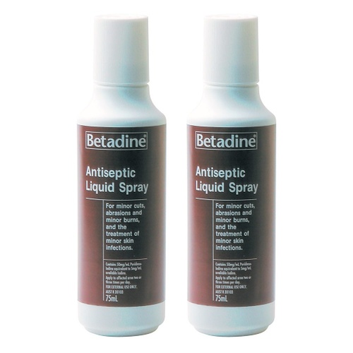 Betadine Antiseptic Liquid Spray 75mL Pack of 2