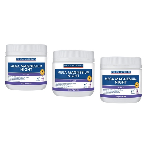 Ethical Nutrients Mega Magnesium Night 126g Pack of 3
