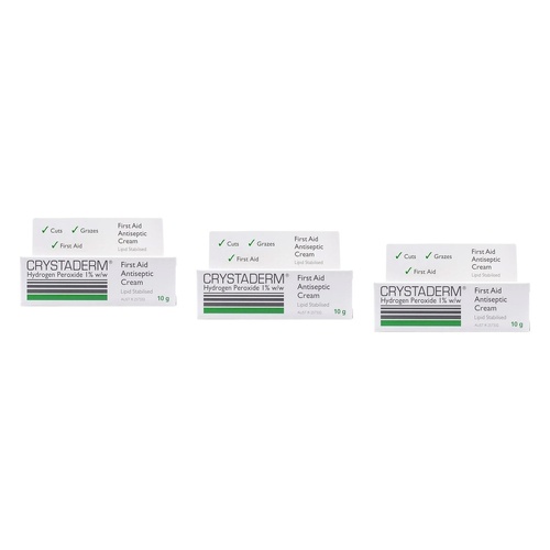 Crystaderm First Aid Antiseptic Cream 10g Pack of 3