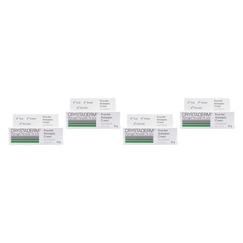 Crystaderm First Aid Antiseptic Cream 10g Pack of 4