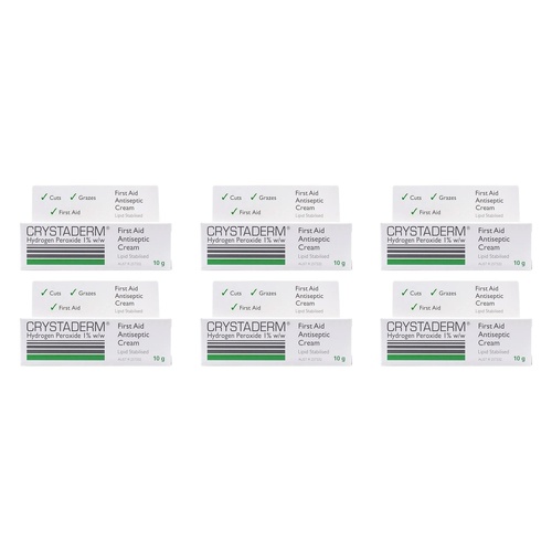 Crystaderm First Aid Antiseptic Cream 10g Pack of 6