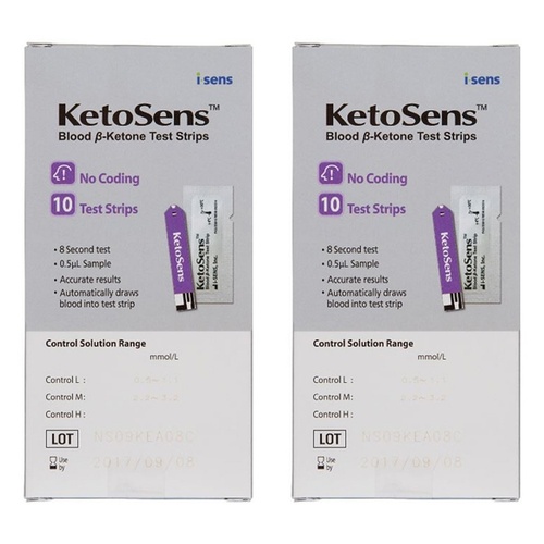 CareSens KetoSens Test Strips 10 Pack Bundle of 2