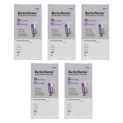 CareSens KetoSens Test Strips 10 Pack Bundle of 5
