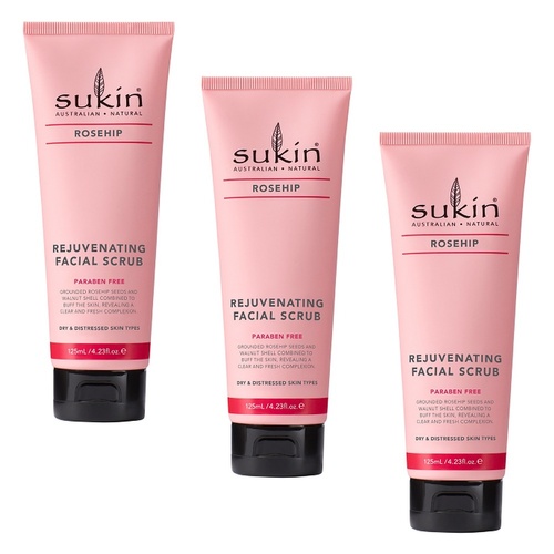 Sukin Rosehip Facial Scrub 125mL x 6 Bundle of 3