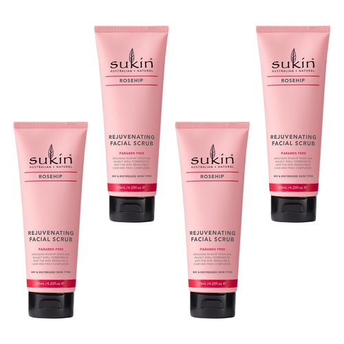 Sukin Rosehip Facial Scrub 125mL x 6 Bundle of 4