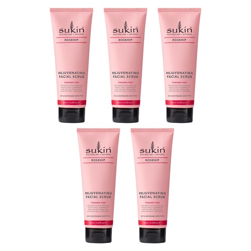 Sukin Rosehip Facial Scrub 125mL x 6 Bundle of 5