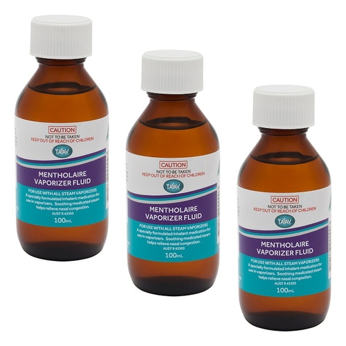 TAAV Mentholaire Vaporiser Fluid 100mL Pack of 3