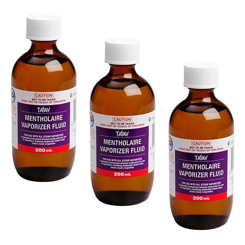 TAAV Mentholaire Vaporiser Fluid 200mL Pack of 3