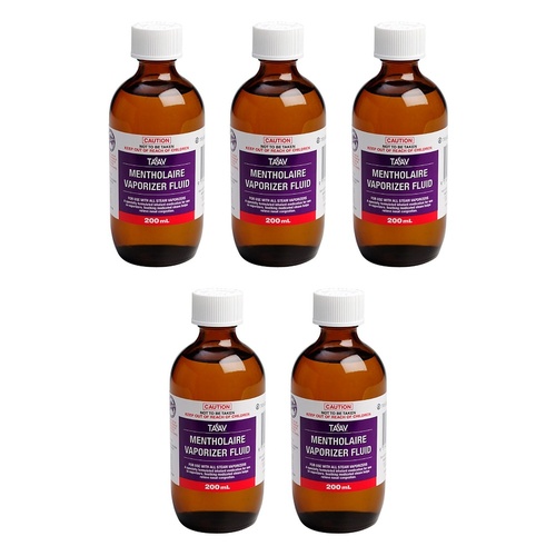 TAAV Mentholaire Vaporiser Fluid 200mL Pack of 5