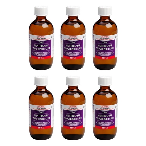 TAAV Mentholaire Vaporiser Fluid 200mL Pack of 6