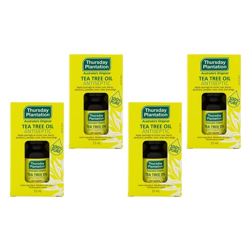 Thursday Plantation 100% Pure Tea Tree Oil 15mL Pack of 4