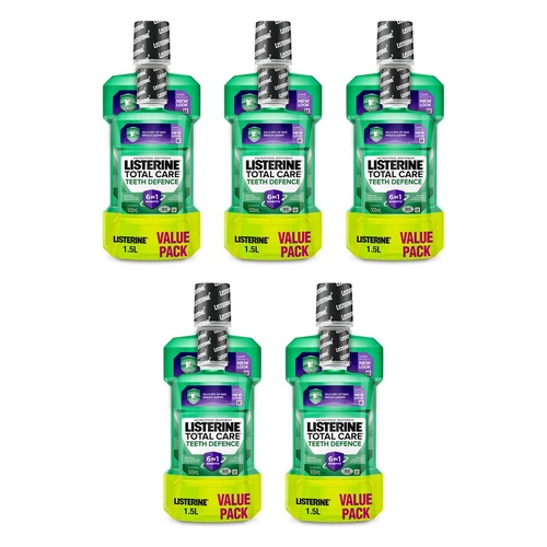 Listerine Total Care Teeth Defence Mouthwash 1L + 500mL Pack of 5