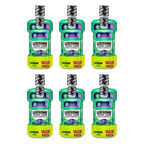 Listerine Total Care Teeth Defence Mouthwash 1L + 500mL Pack of 6