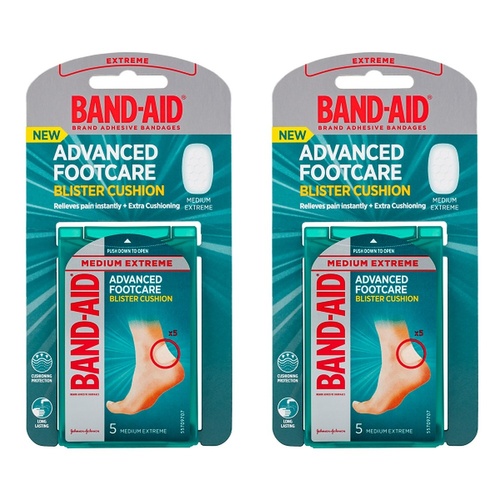 Band-Aid Advanced Footcare Blister Cushion Medium Extreme 5 Pack Bundle of 2