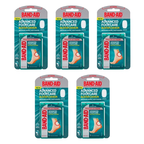 Band-Aid Advanced Footcare Blister Cushion Medium Extreme 5 Pack Bundle of 5