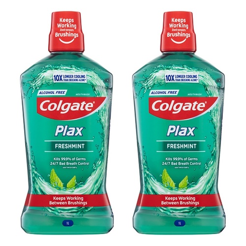 Colgate Plax Freshmint Alcohol Free Mouthwash 1L x 3 Bundle of 2