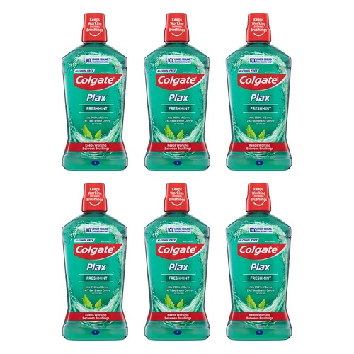 Colgate Plax Freshmint Alcohol Free Mouthwash 1L x 3 Bundle of 6