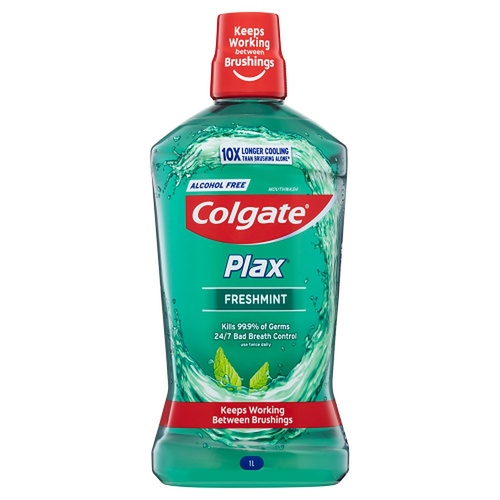 Colgate Plax Freshmint Alcohol Free Mouthwash 1L x 3