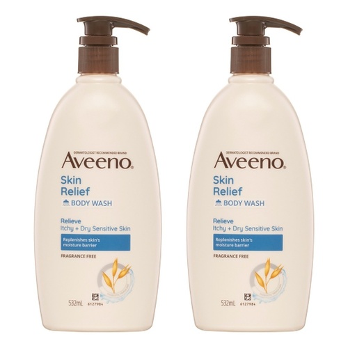 Aveeno Skin Relief Body Wash 532mL Pack of 2