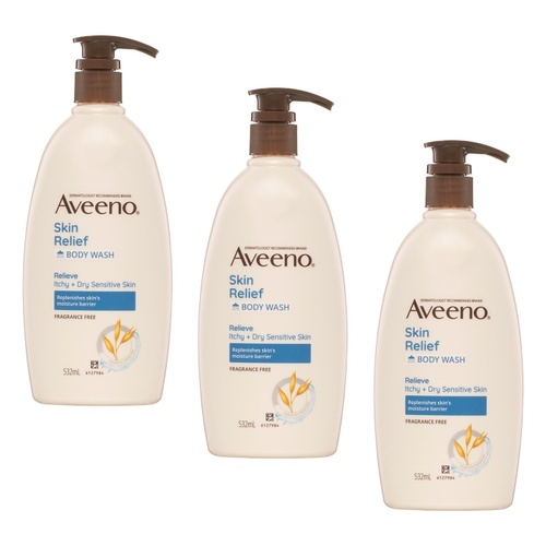 Aveeno Skin Relief Body Wash 532mL Pack of 3
