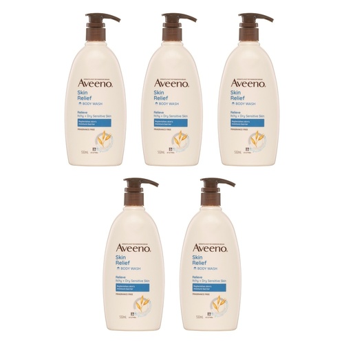 Aveeno Skin Relief Body Wash 532mL Pack of 5