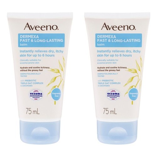 Aveeno Dermexa Body Balm for Sensitive, Eczema Prone Skin 75mL Pack of 2