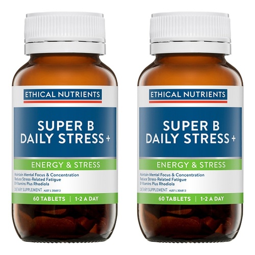 Ethical Nutrients Super B Daily Stress+ 60 Tablets Pack of 2