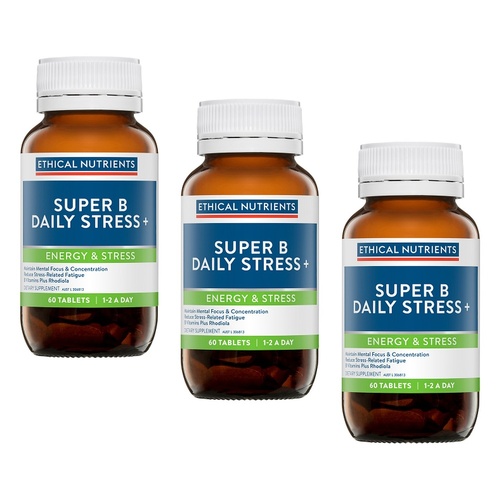 Ethical Nutrients Super B Daily Stress+ 60 Tablets Pack of 3