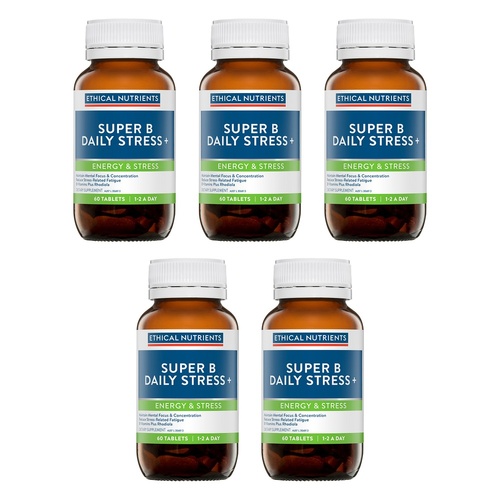 Ethical Nutrients Super B Daily Stress+ 60 Tablets Pack of 5