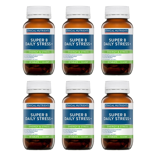 Ethical Nutrients Super B Daily Stress+ 60 Tablets Pack of 6
