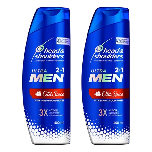 Head & Shoulders UltraMen Old Spice 2in1 Shampoo & Conditioner 400mL Pack of 2