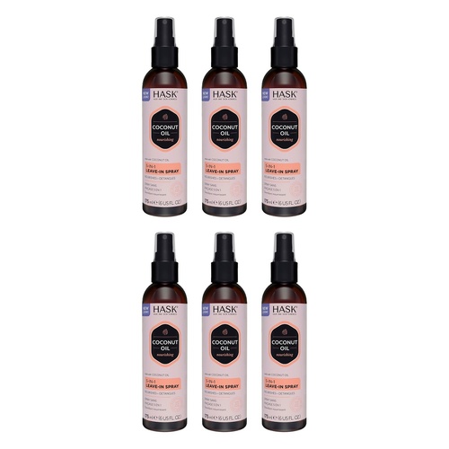 HASK Coconut Oil Nourishing 5-in-1 Leave-In Spray 175mL Pack of 6