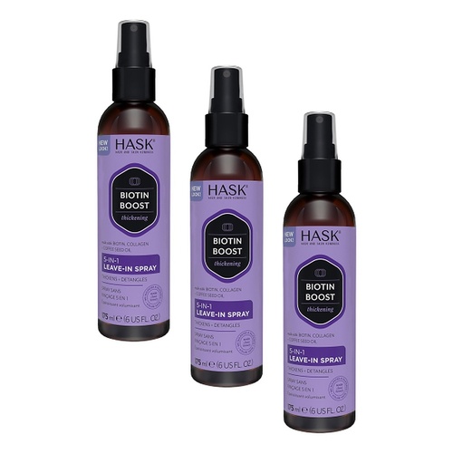HASK Biotin Boost Thickening 5-in-1 Leave-In Spray 175mL Pack of 3