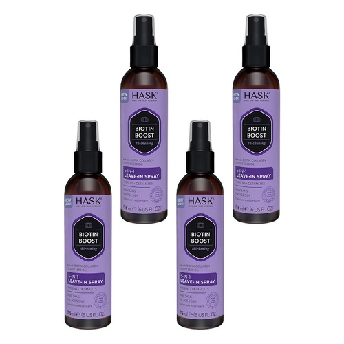 HASK Biotin Boost Thickening 5-in-1 Leave-In Spray 175mL Pack of 4
