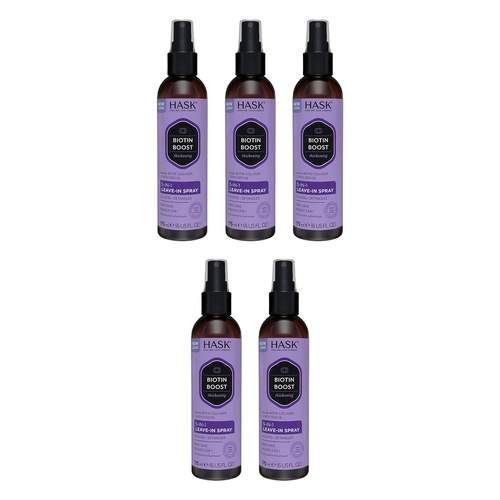 HASK Biotin Boost Thickening 5-in-1 Leave-In Spray 175mL Pack of 5