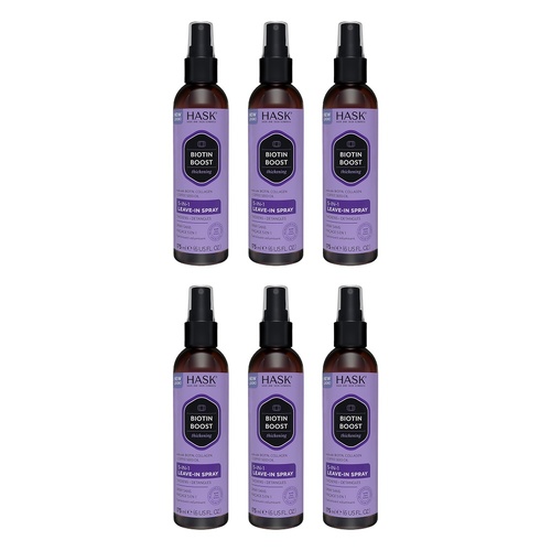 HASK Biotin Boost Thickening 5-in-1 Leave-In Spray 175mL Pack of 6