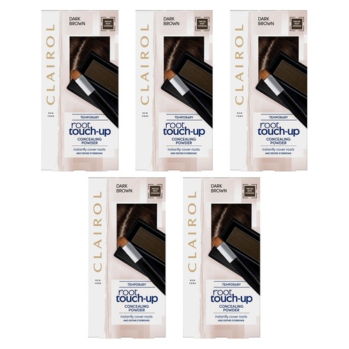 Clairol Root Touch-Up Concealing Powder Dark Brown 2.1g Pack of 5