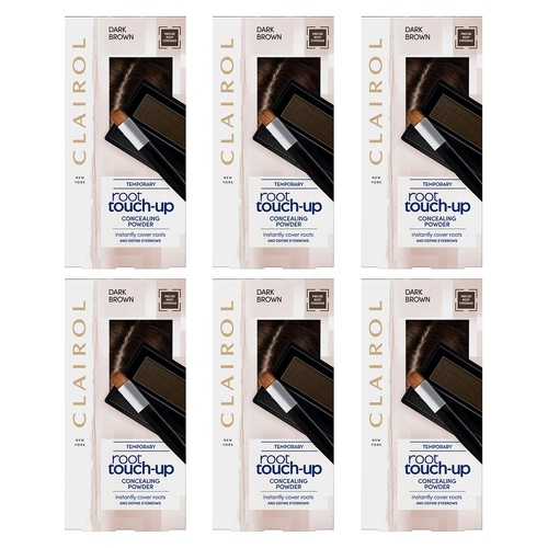 Clairol Root Touch-Up Concealing Powder Dark Brown 2.1g Pack of 6