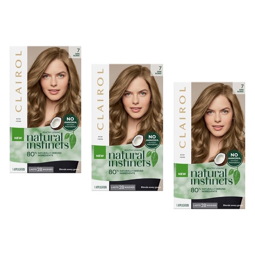 Clairol Natural Instincts 7 Dark Blonde Pack of 3