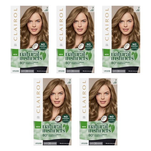 Clairol Natural Instincts 7 Dark Blonde Pack of 5