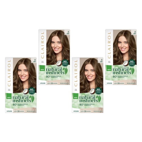 Clairol Natural Instincts 6 Light Brown Pack of 4