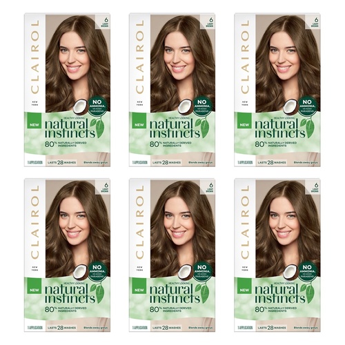 Clairol Natural Instincts 6 Light Brown Pack of 6