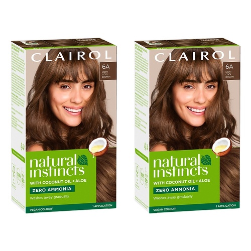 Clairol Natural Instincts 6A Light Cool Brown Pack of 2