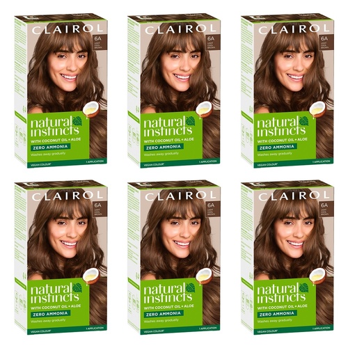 Clairol Natural Instincts 6A Light Cool Brown Pack of 6