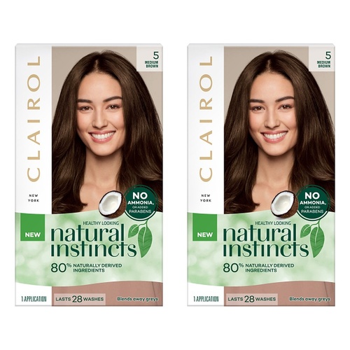 Clairol Natural Instincts 5 Medium Brown Pack of 2