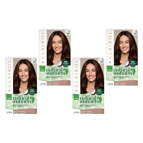 Clairol Natural Instincts 5 Medium Brown Pack of 4